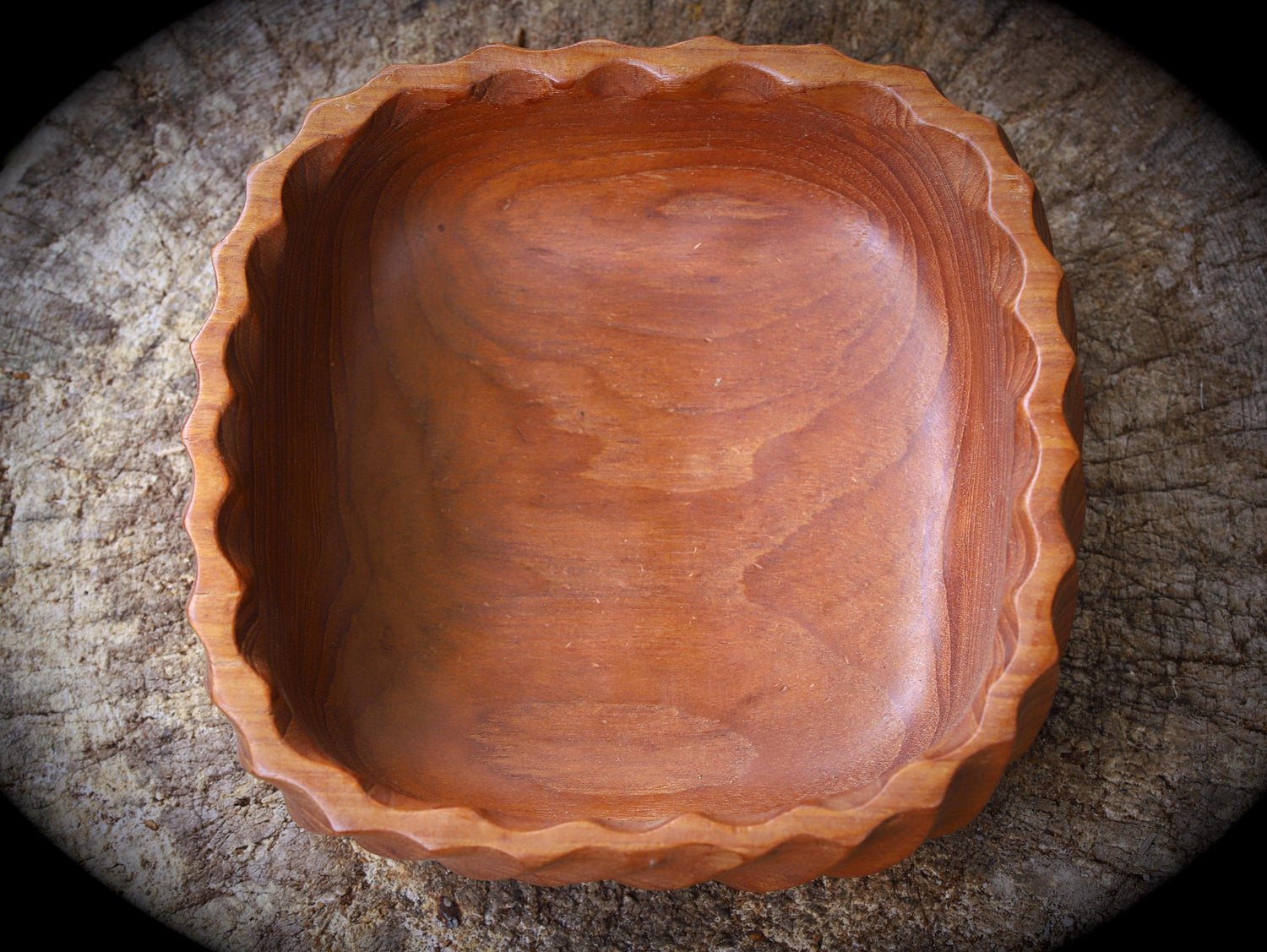 large hand-carved wooden bowl