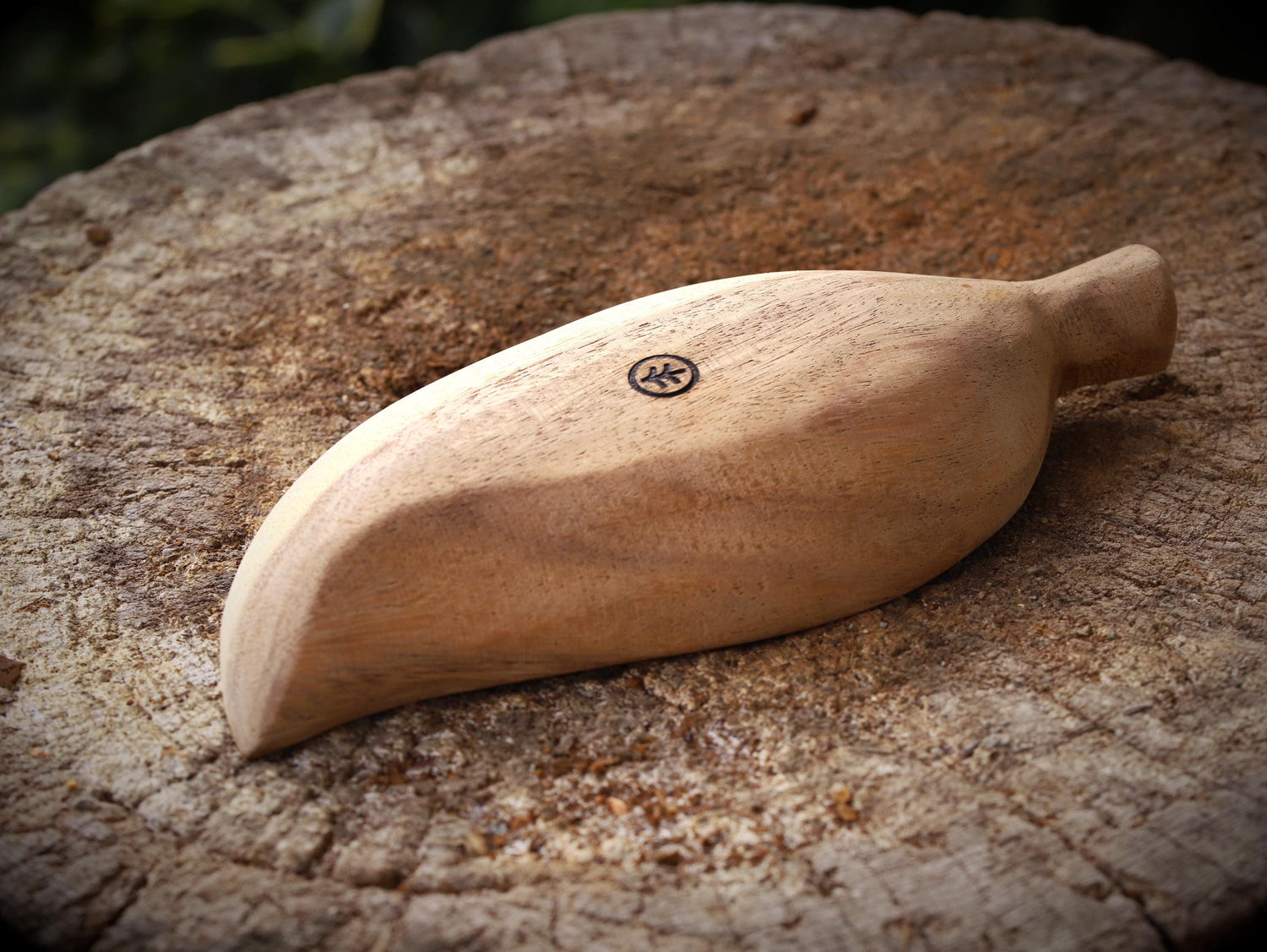 hand-carved wooden bowl