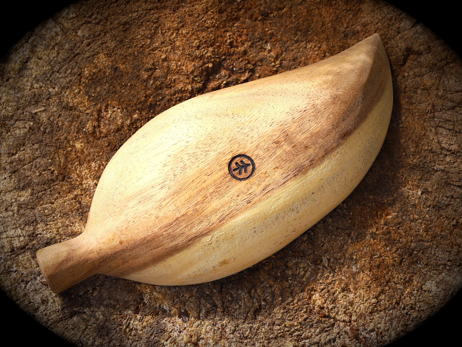 hand-carved wooden bowl