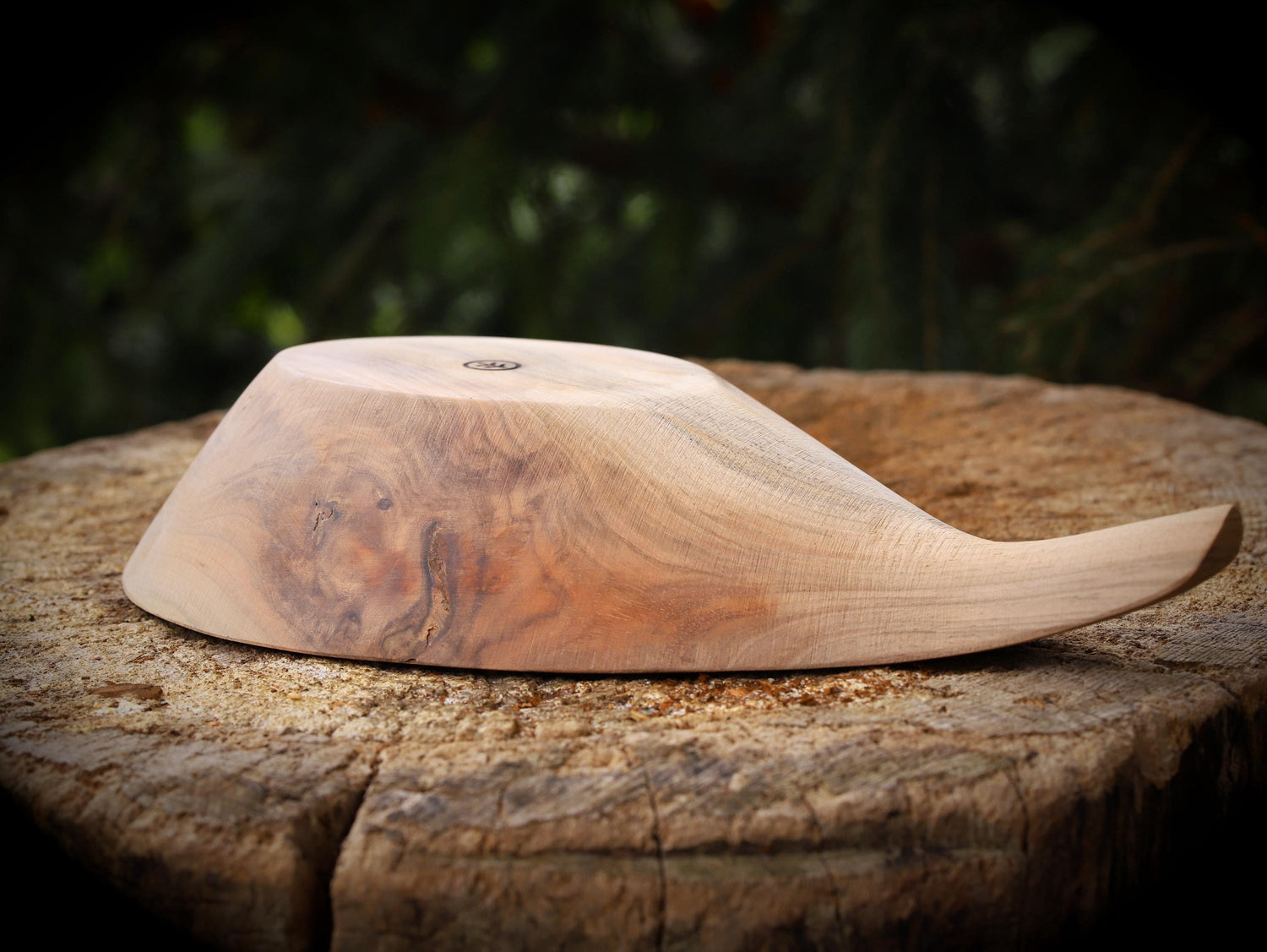 hand-carved wooden bowl