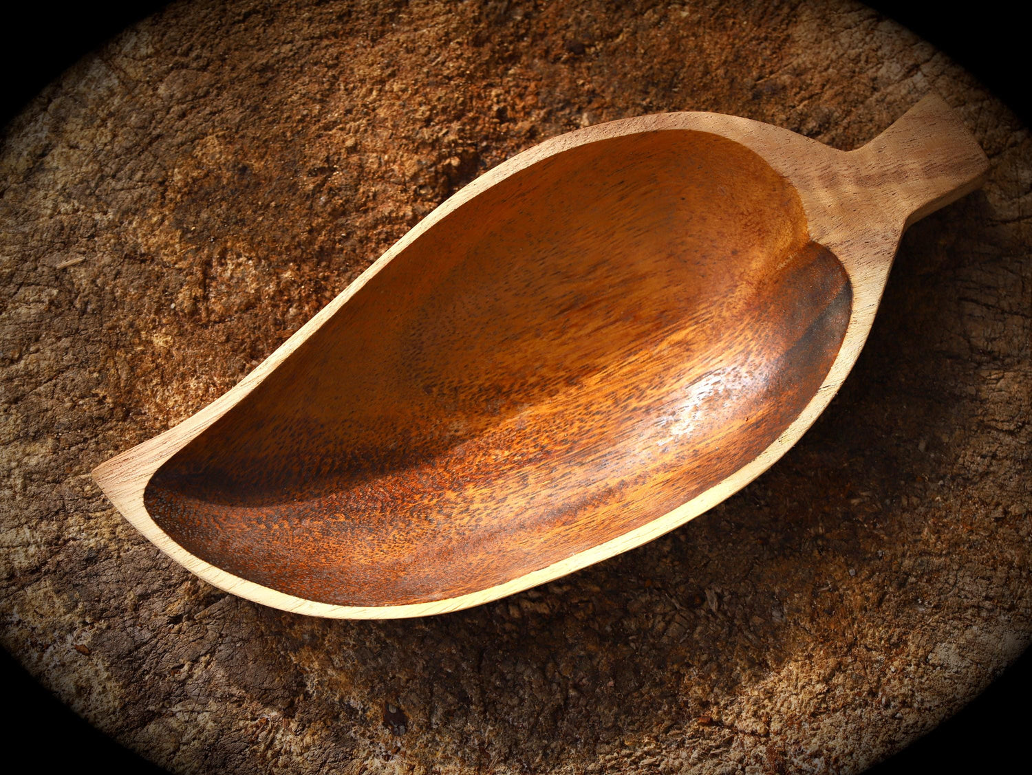 hand-carved wooden bowl
