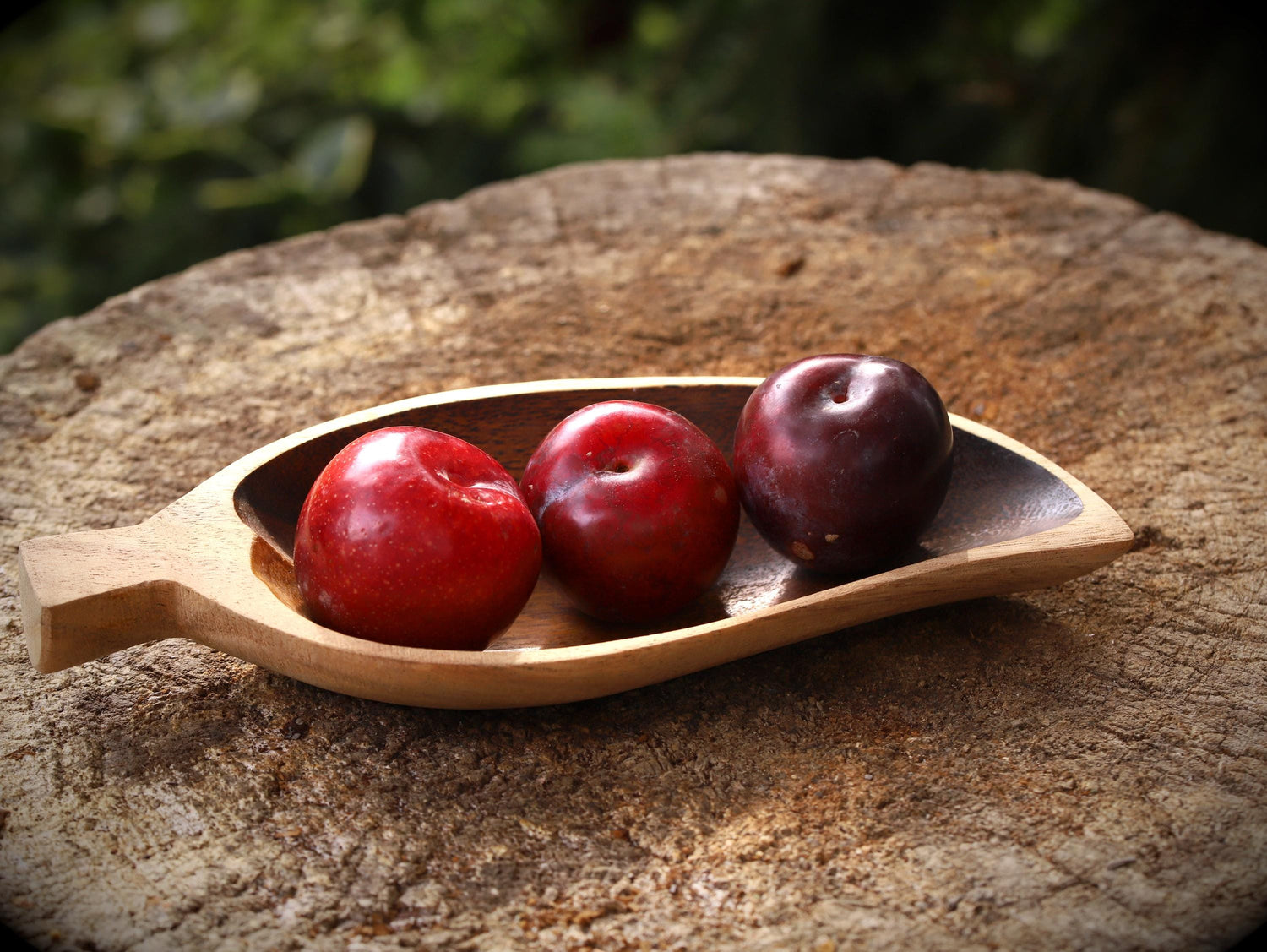 hand-carved wooden bowl