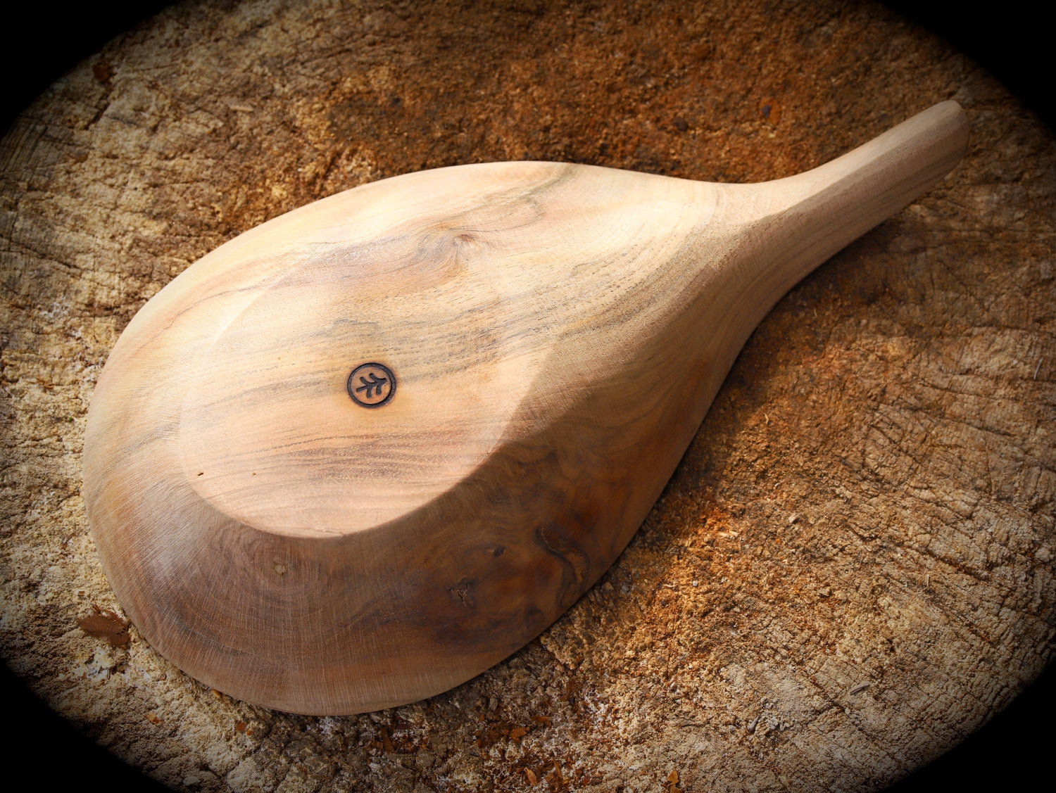 hand-carved wooden bowl