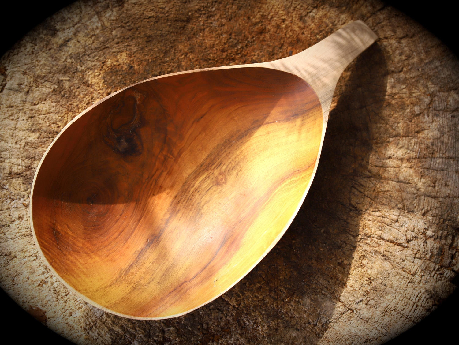 hand-carved wooden bowl
