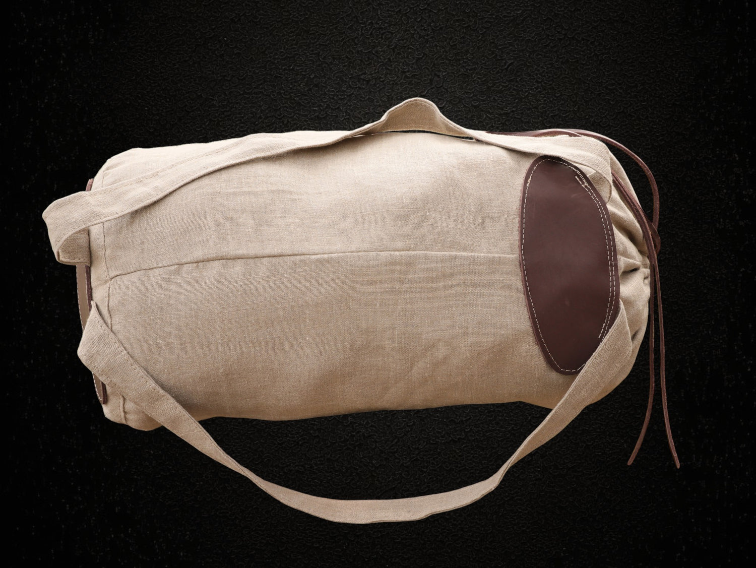 Handgefertigter Mittelalter Rucksack aus 100% Leinen & Rindsleder für Bushcraft & LARP