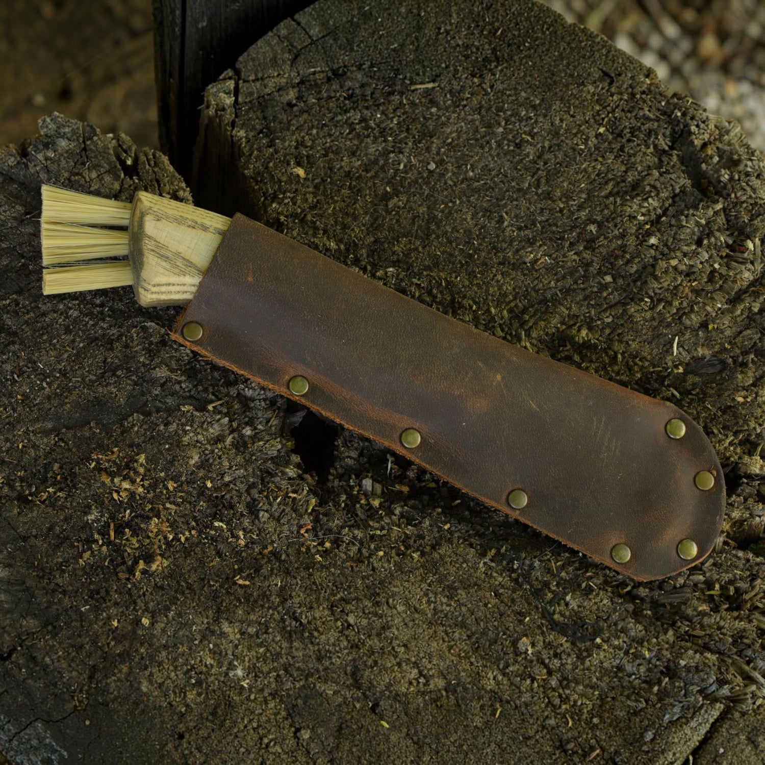 Pilzmesser mit Bürste (geschwungen)