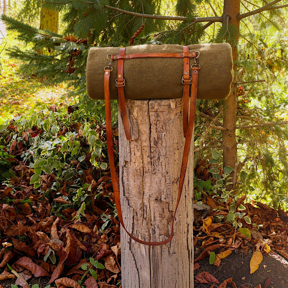 Leder-Deckenhalter & Bedroll-Tragesystem