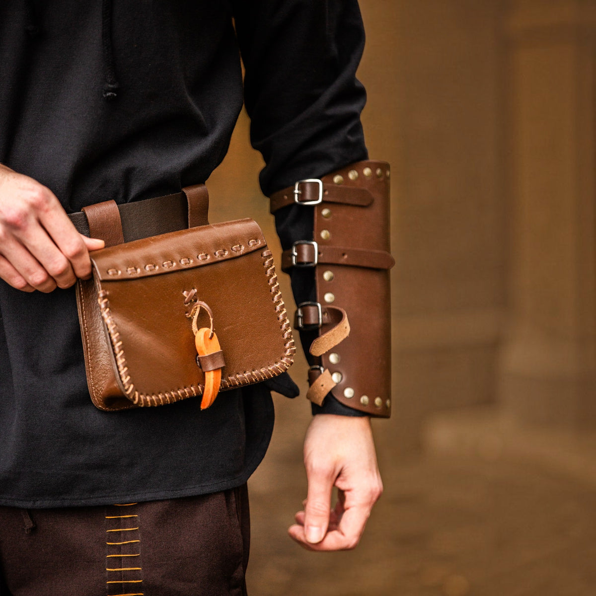 Leder-Gürteltasche „Volmar“ – Braun