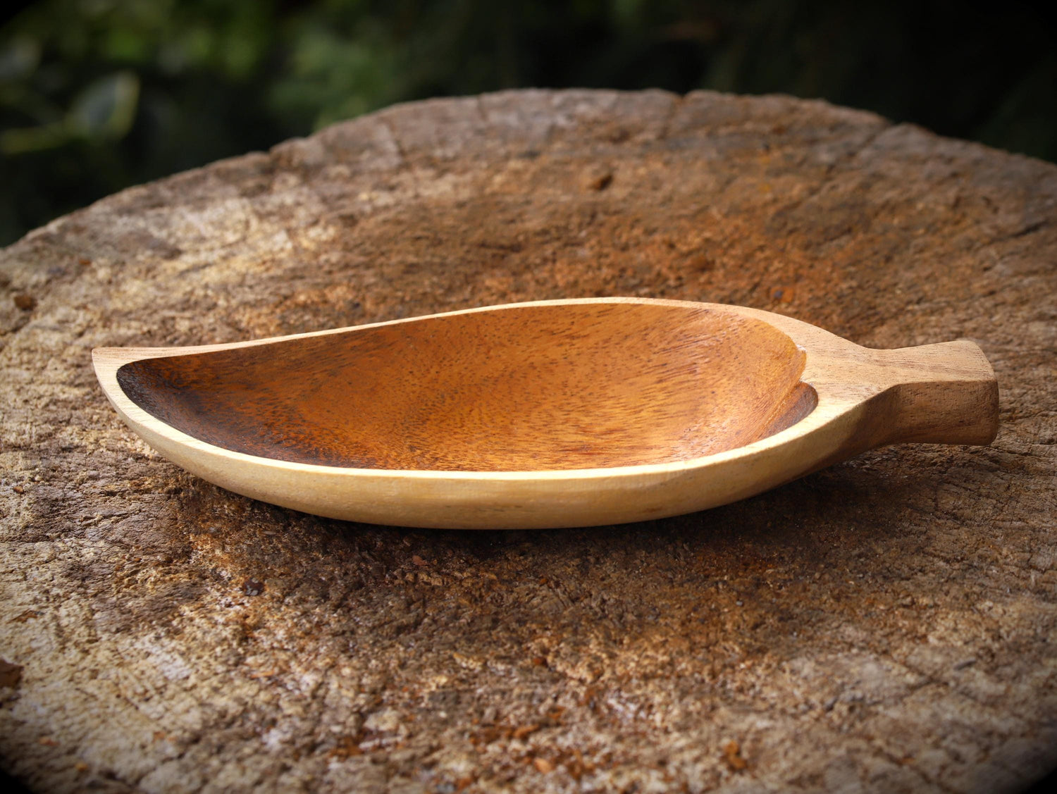 hand-carved wooden bowl
