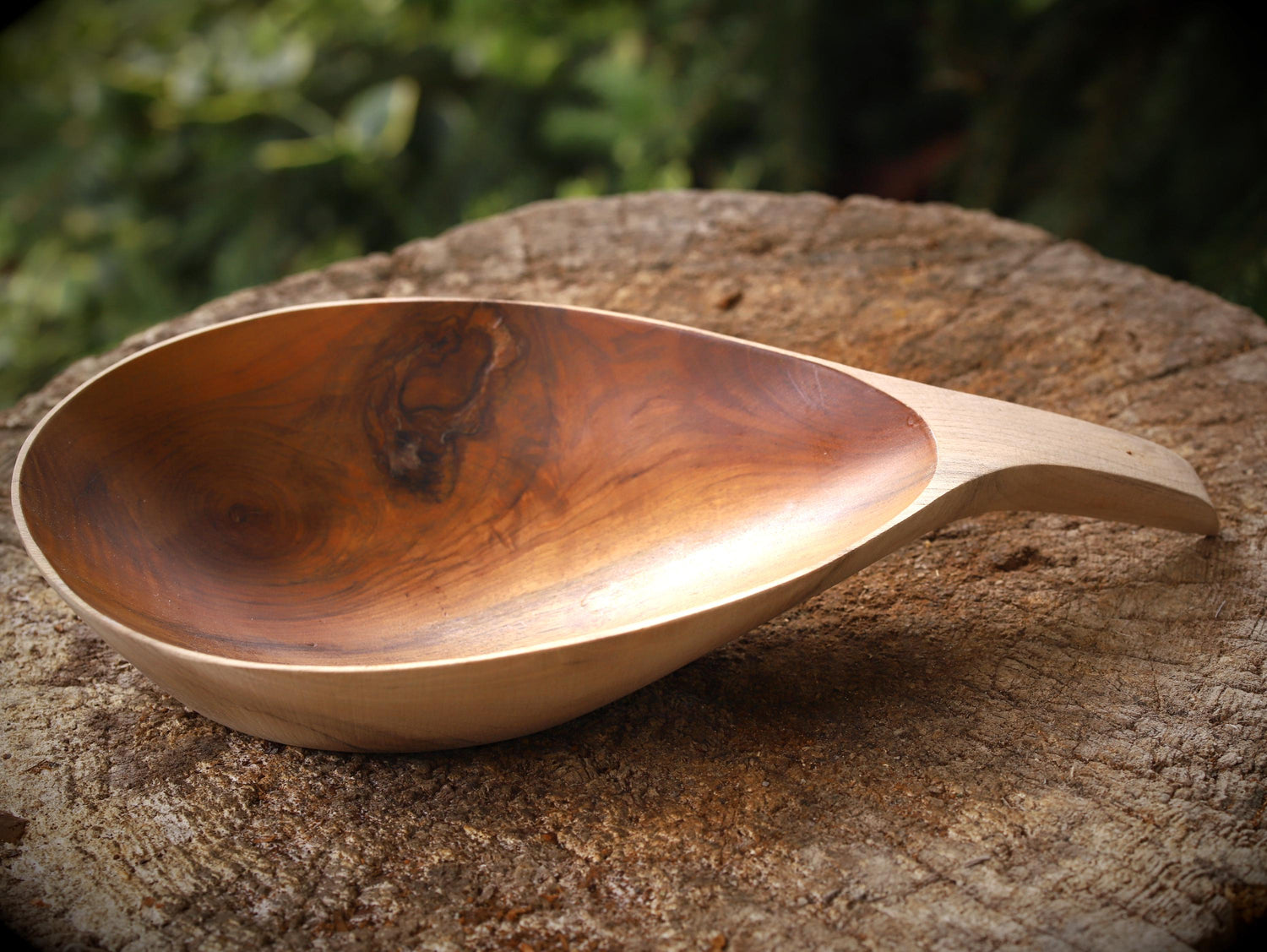 hand-carved wooden bowl