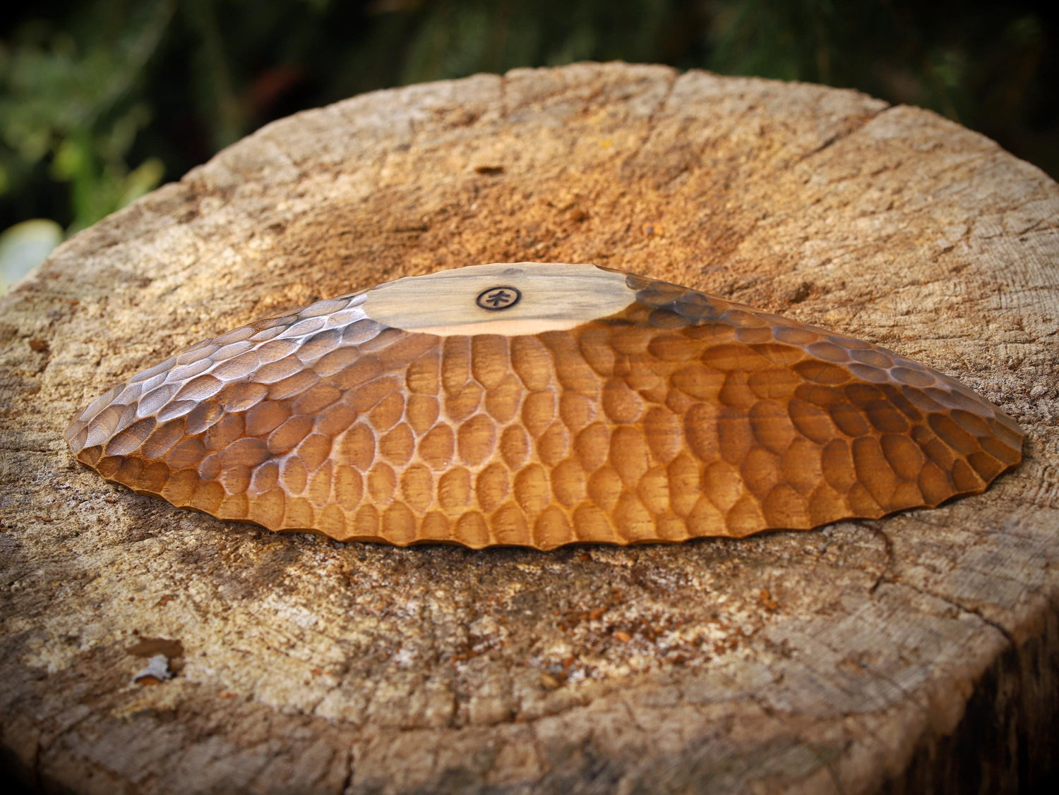 hand-carved wooden bowl