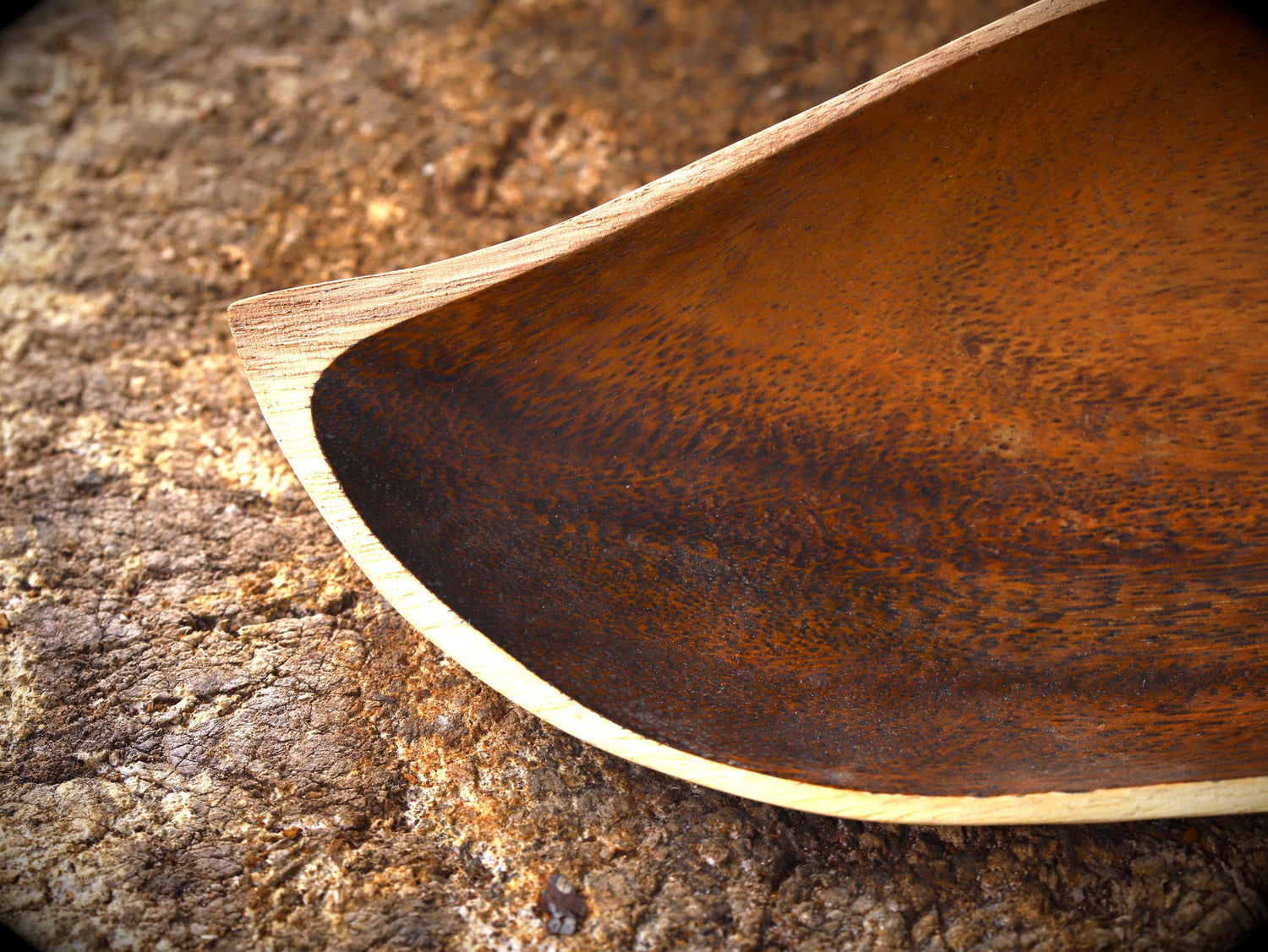 hand-carved wooden bowl