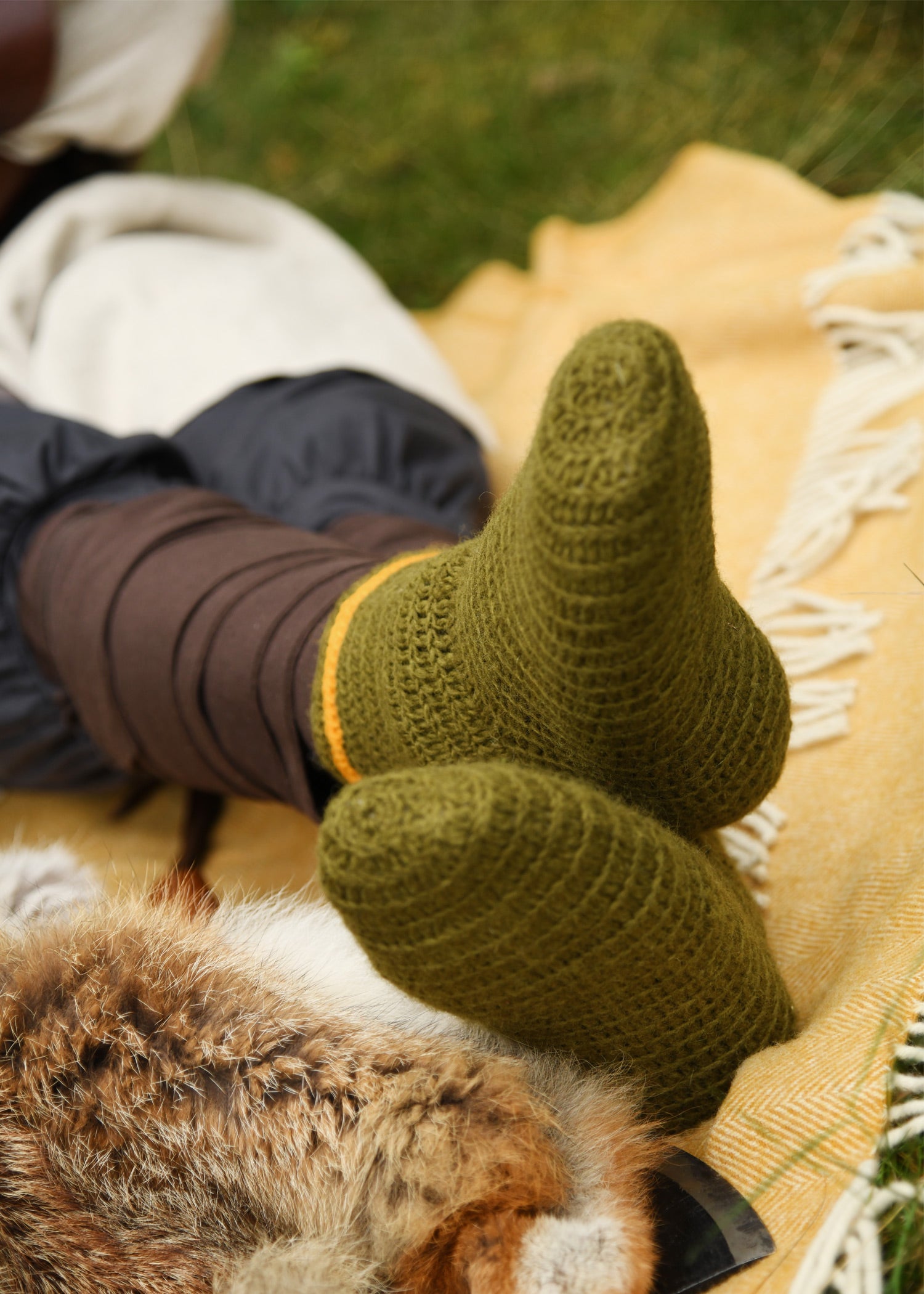 Authentische Wollsocken | 100% Wolle | Bushcraft & Mittelalter