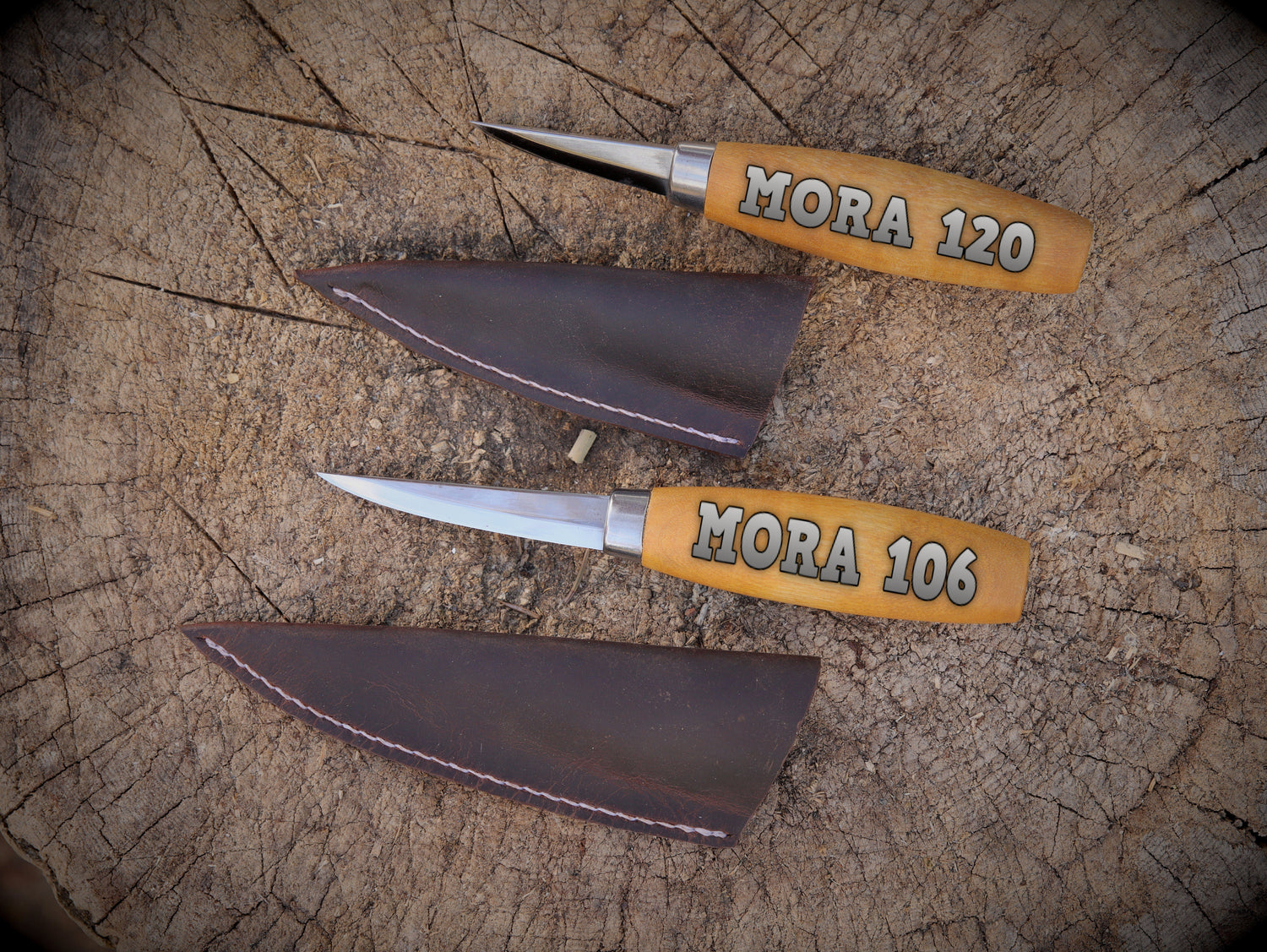handgenähte Lederscheide für das Mora 120 / 106