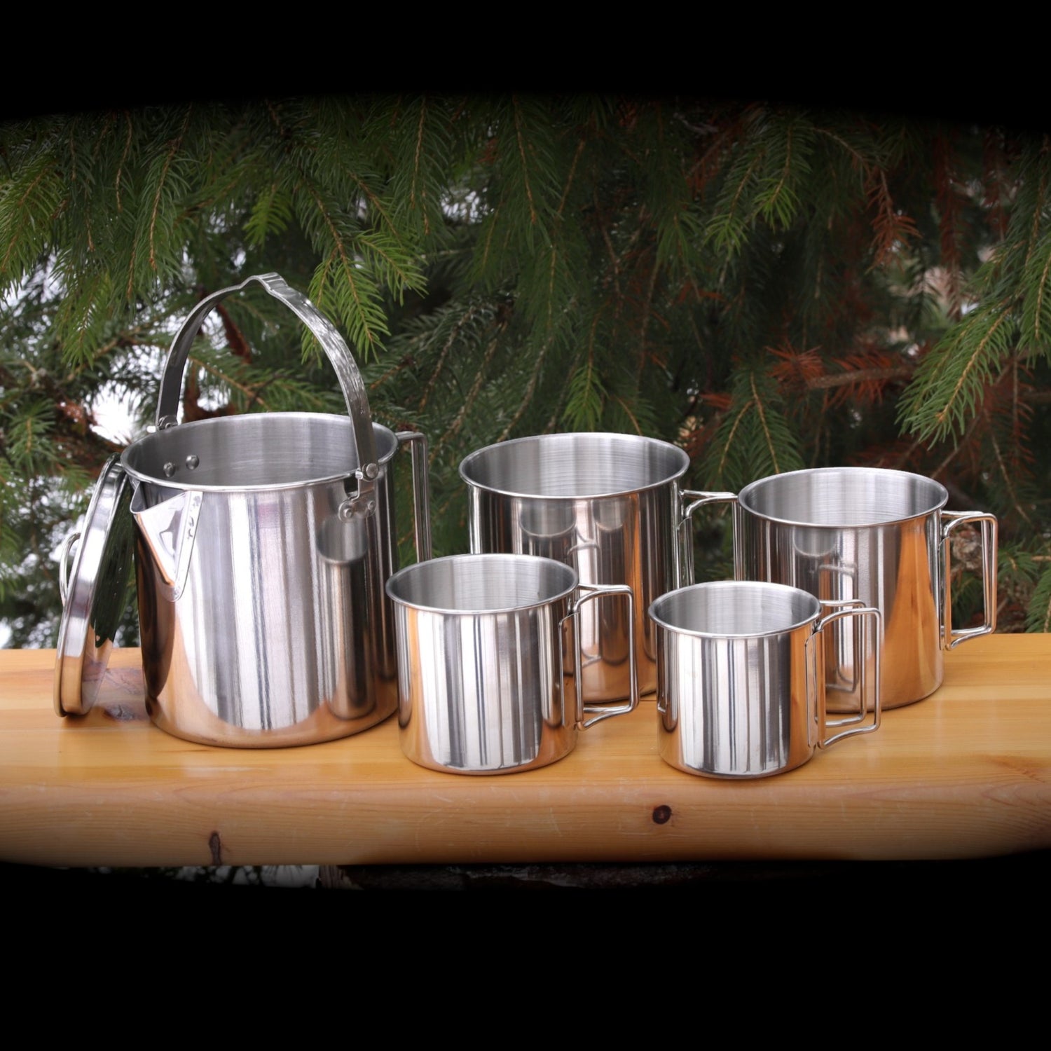 Edelstahl-Becher & Kochtopf-Set
