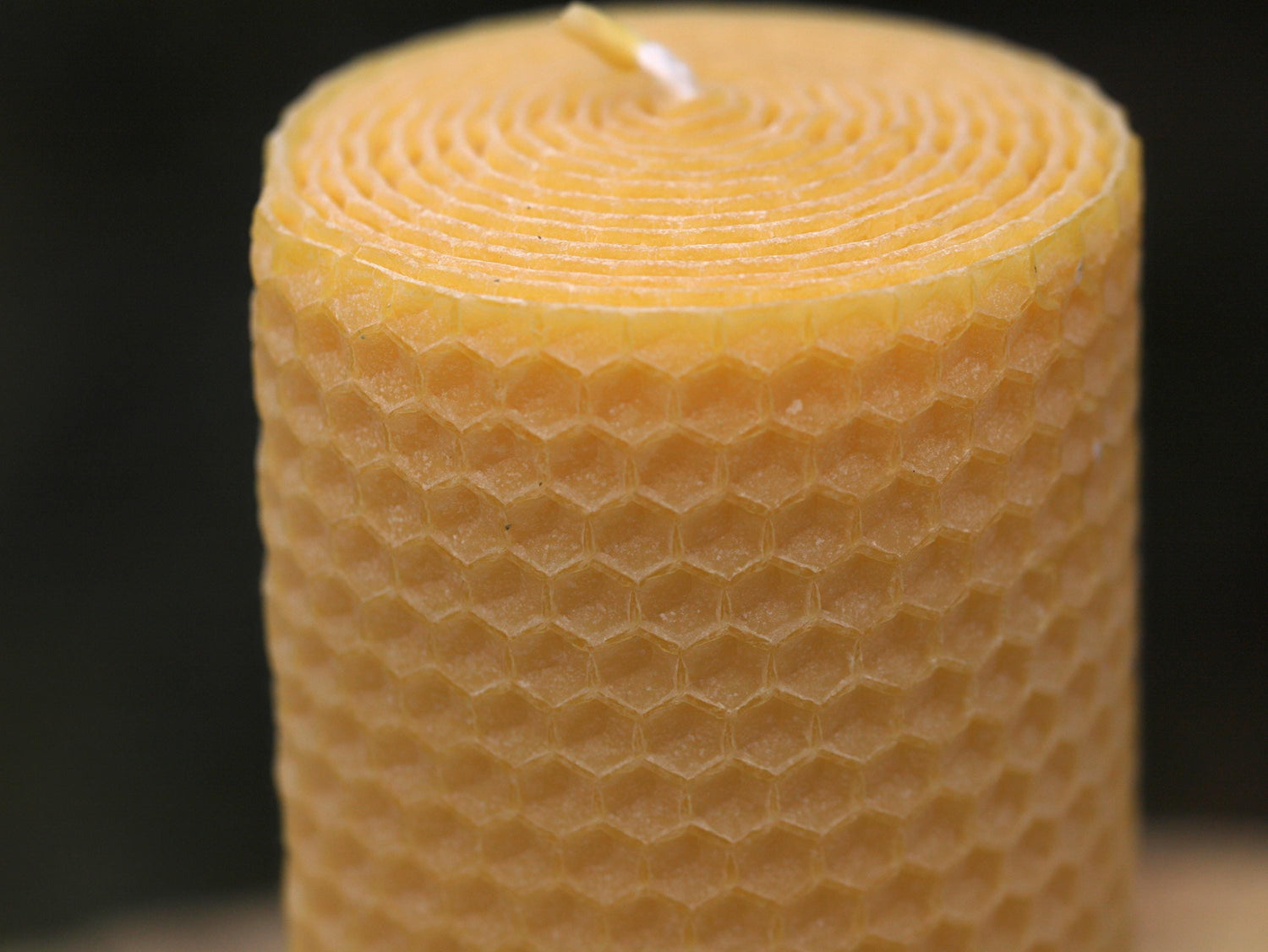 hand-rolled beeswax candle