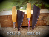 handgenähte Lederscheide für das Mora 120 / 106