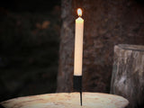 rustic candle holder with candle
