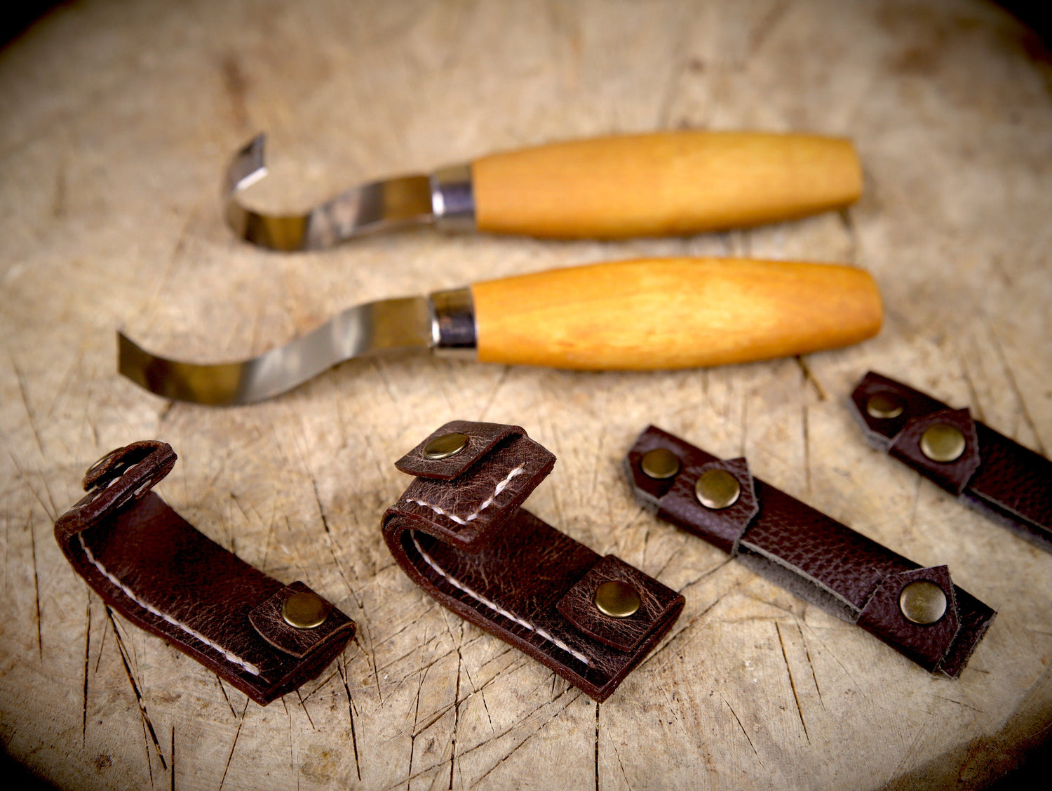 Lederscheiden für Löffelmesser (passt für Mora 162 / 163 / 164)