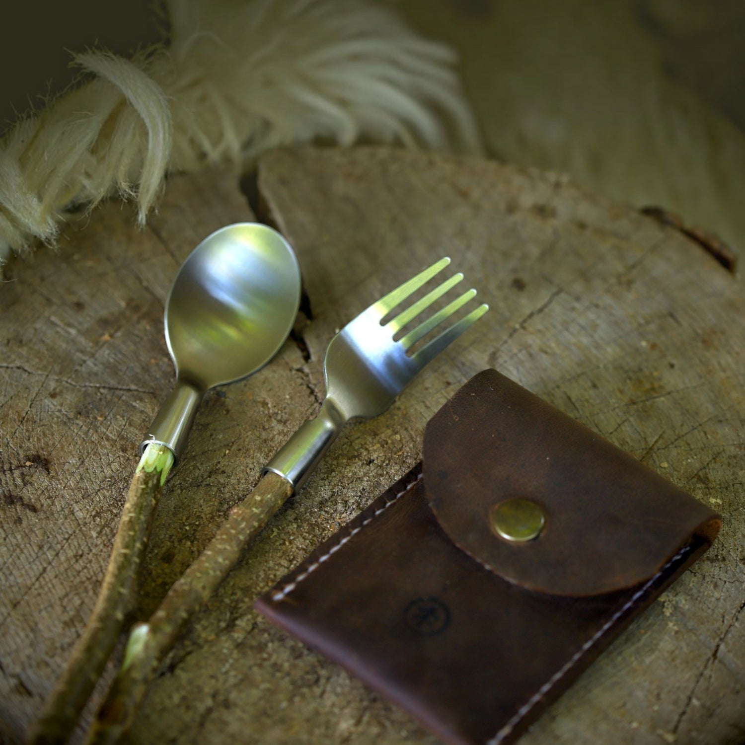 Waldbesteck-Set für Äste (Löffel & Gabel)