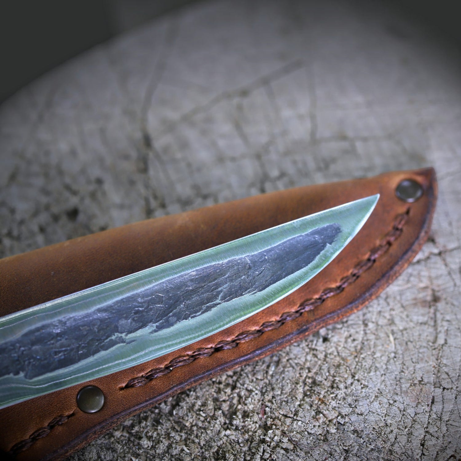 Yakut-Messer mit flachen Eschengriff