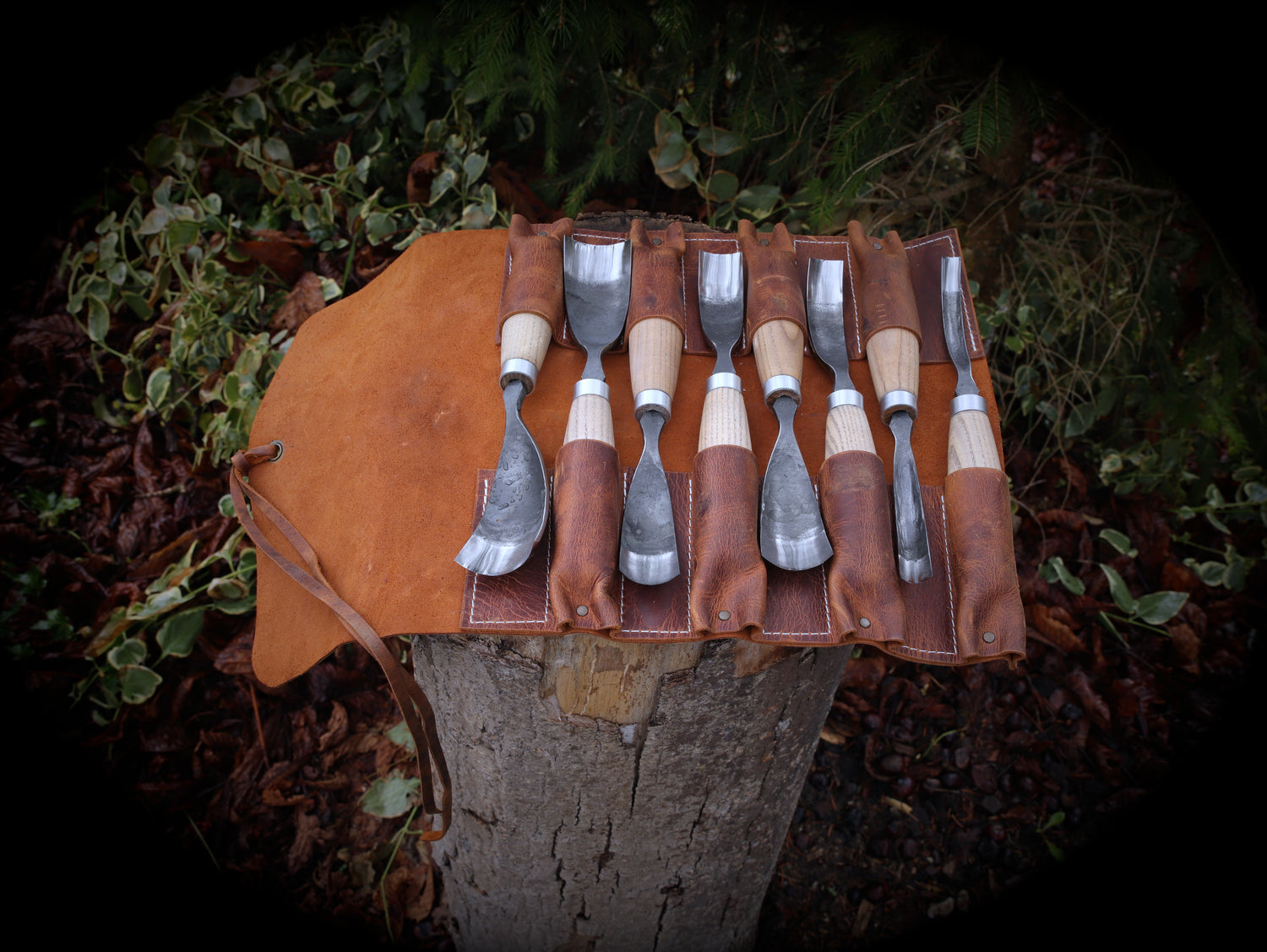 Leder-Werkzeugrolle „Crazy Horse“ | Handgefertigte Rolltasche