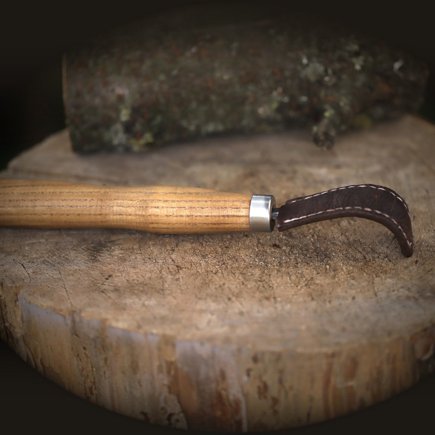 Handgeschmiedetes Löffelmesser mit langem Griff