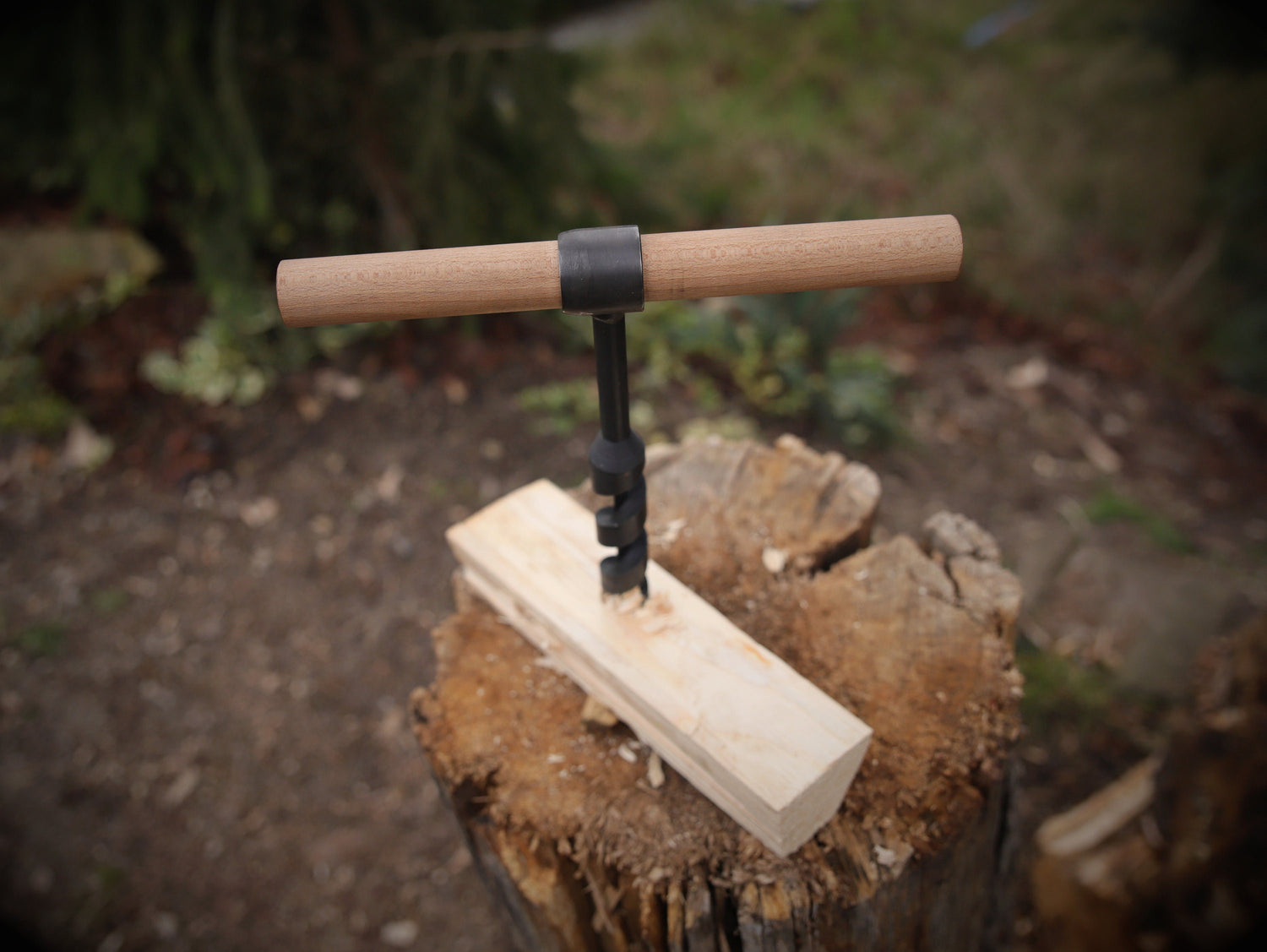 Wood drill for bushcraft adventures