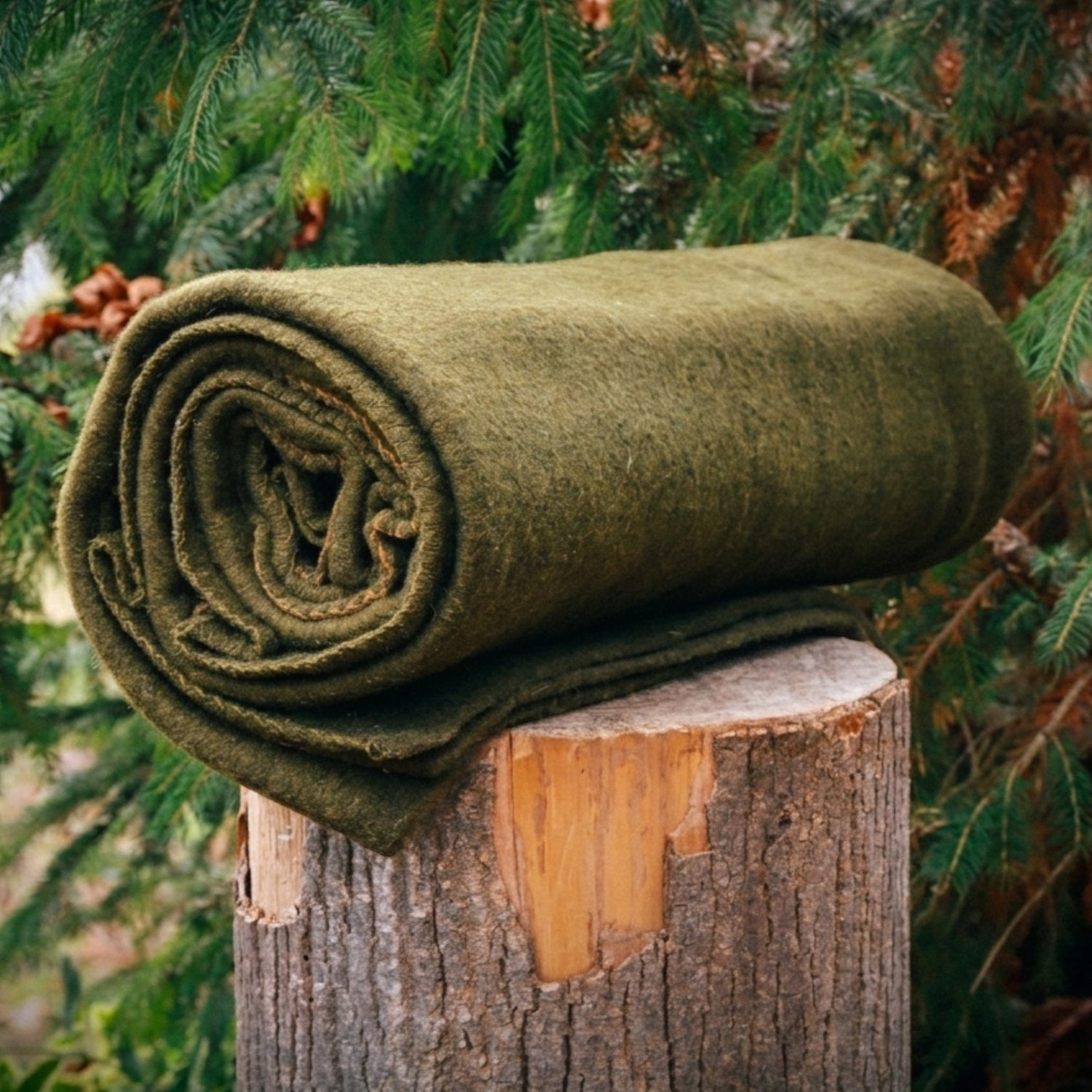 Bushcraft Wolldecke Olivgrün 2 kg