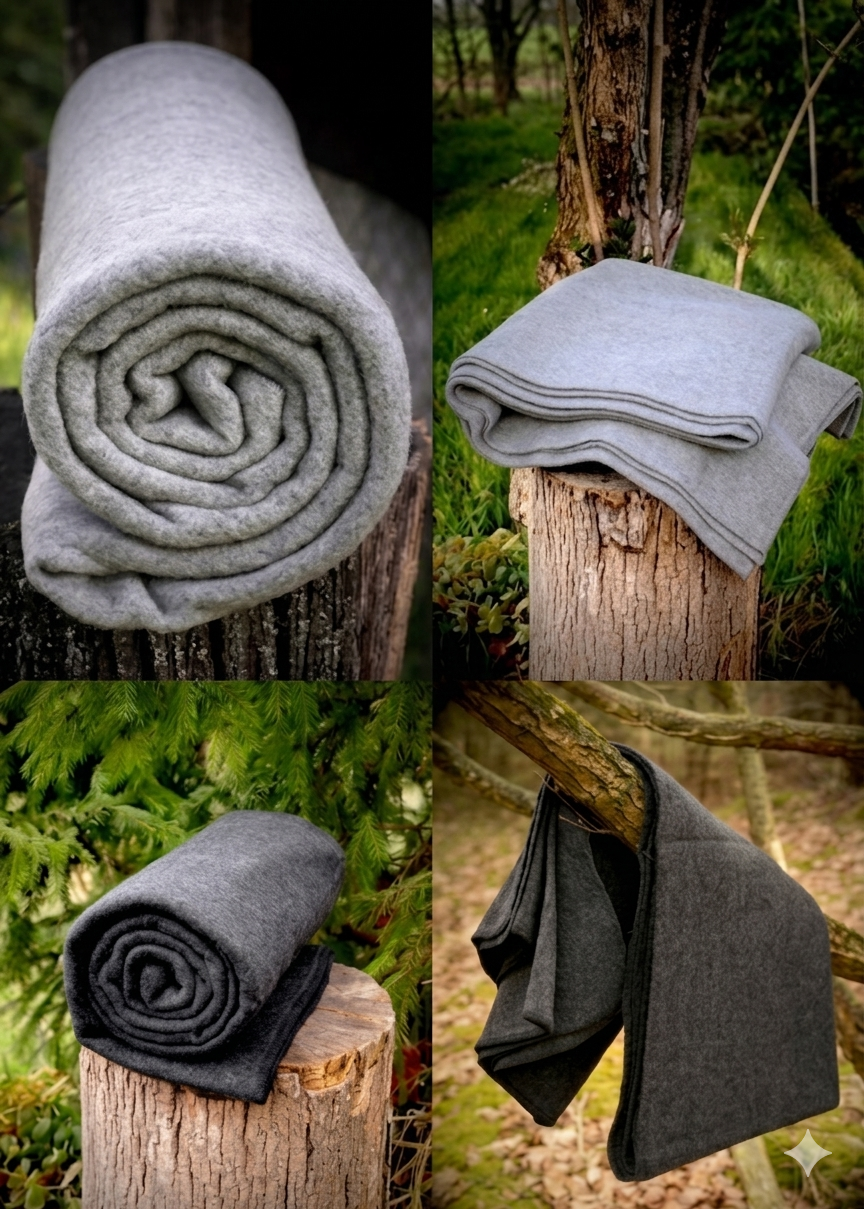 Lagerfeuerdecke – Leichte Outdoor-Decke aus 100% Wolle für die Wildnis