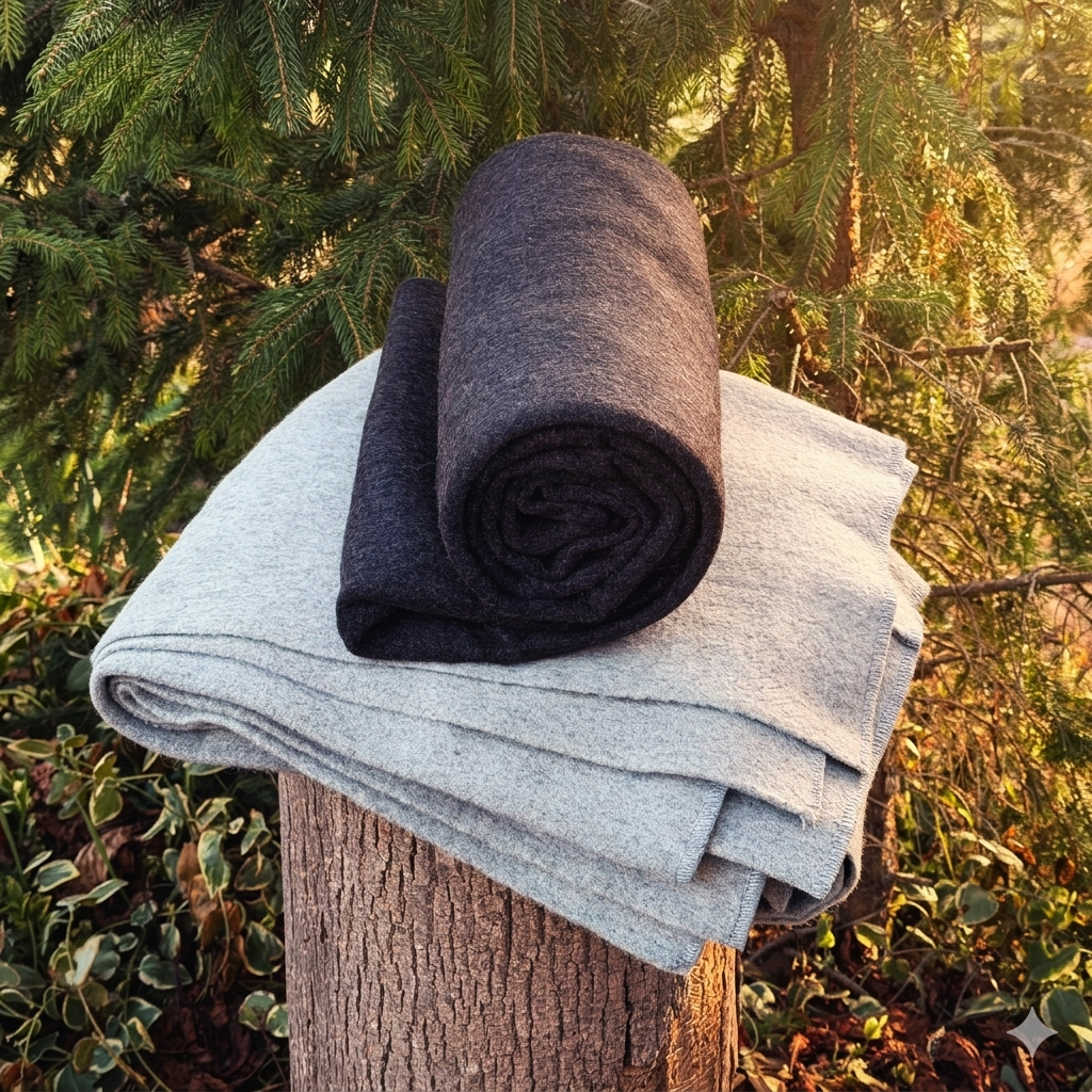 Lagerfeuerdecke – Leichte Outdoor-Decke aus 100% Wolle für die Wildnis
