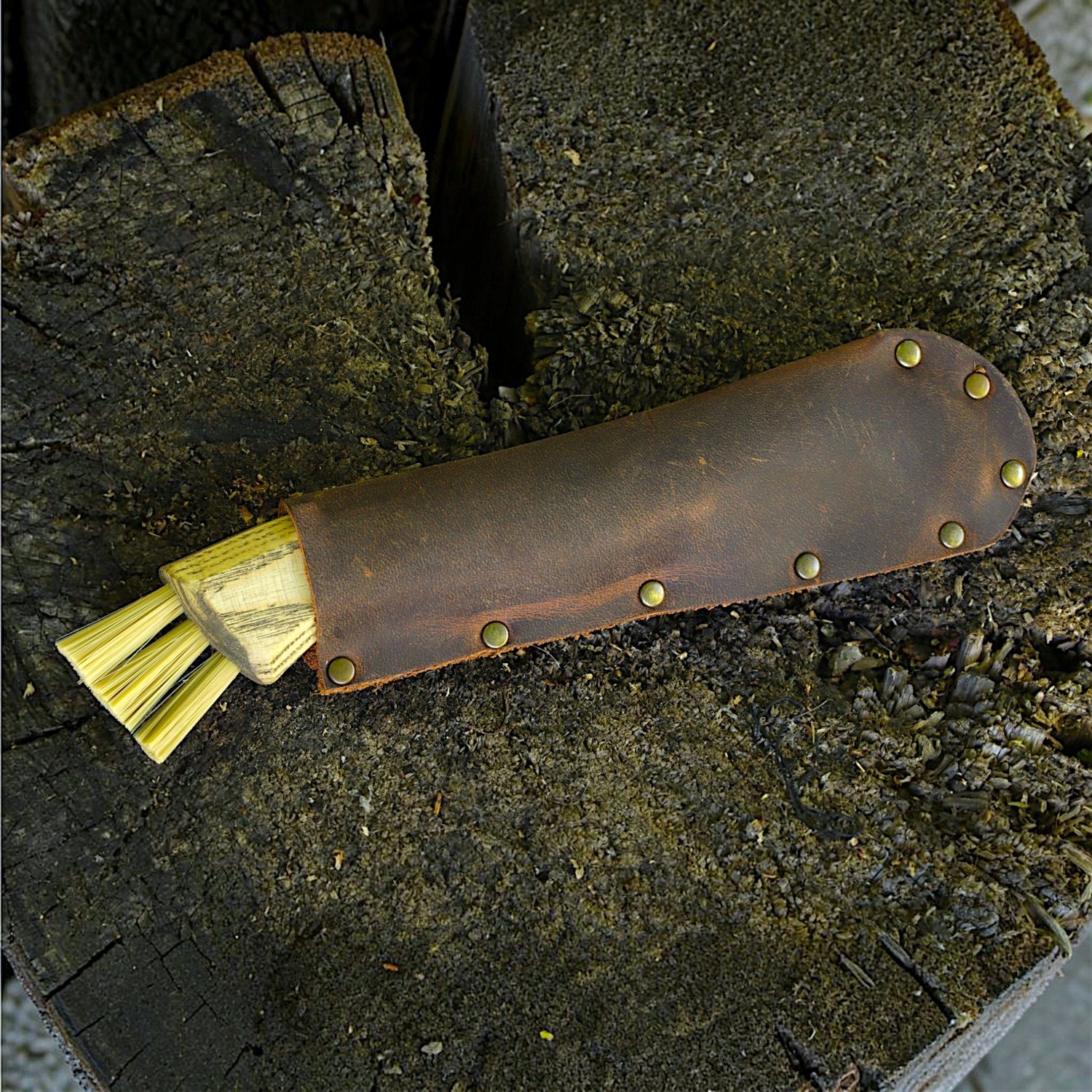Pilzmesser mit Bürste (geschwungen)
