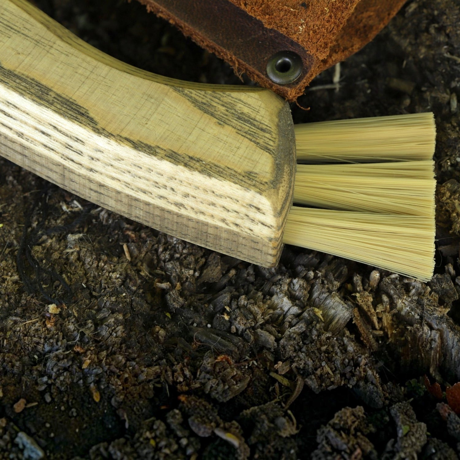 Pilzmesser mit Bürste (geschwungen)