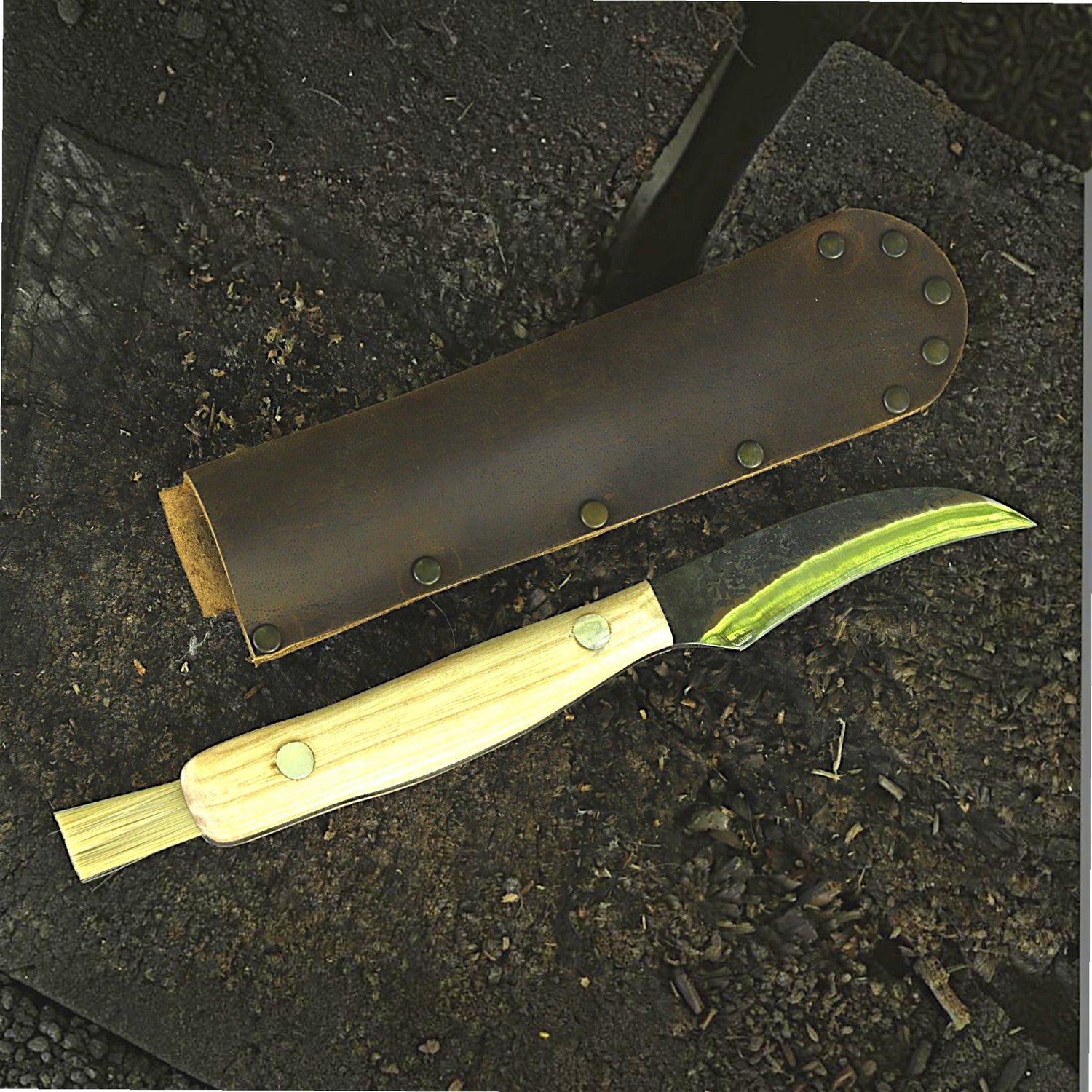 Pilzmesser mit Bürste